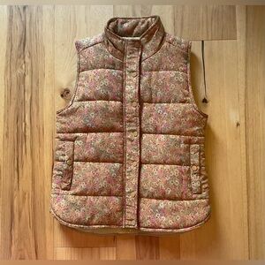 Staccato Pink Floral Puffer Vest, Size Small